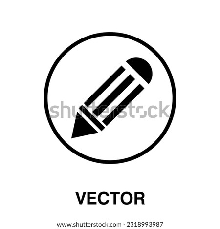 Geometric pencil vector icon in black solid flat illustration on white background..eps