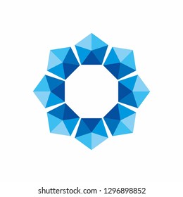 Geometric Pentagon Stars Pattern Business Company Vector Logo Design