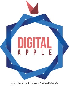 Geometric pentagonal  apple logo design