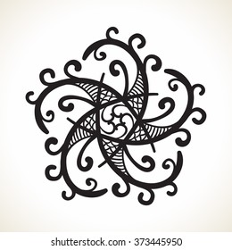 Geometric pentagonal design element, Ornamental mandala