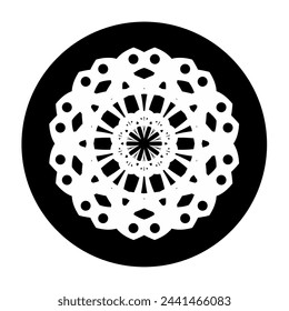 geometric pentagram symbol, monochrome symbil circle geometric, logo circle geometric, batik