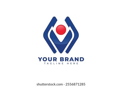 Geometric People Logo Design Element