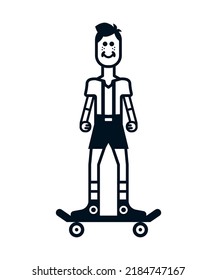 Geometric people of various professions and social groups. Monochrome character in an unusual design.