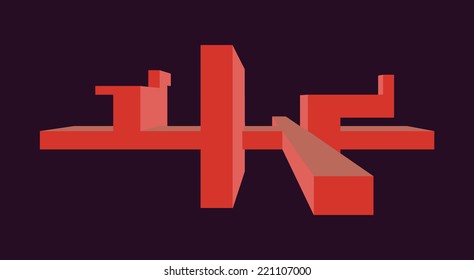 Geometric perspective background.