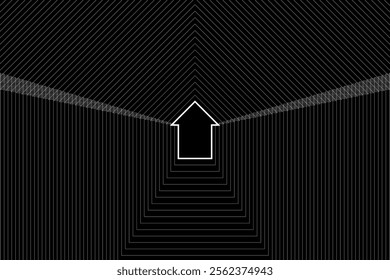 Geometric Perspective House Illustration Background