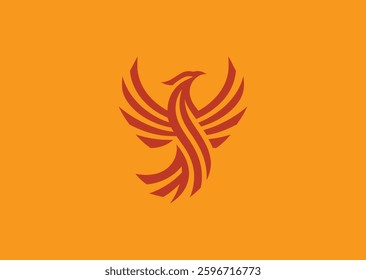 Geometric Phoenix Logo – A rising phoenix with geometric elements, symbolizing rebirth, power, and resilience.