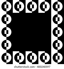 Geometric picture, photo frame in square format. Mosaic of geometric shapes.