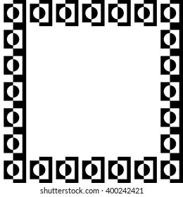 Geometric picture, photo frame in square format. Mosaic of geometric shapes.