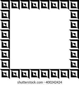Geometric picture, photo frame in square format. Mosaic of geometric shapes.