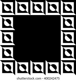 Geometric picture, photo frame in square format. Mosaic of geometric shapes.