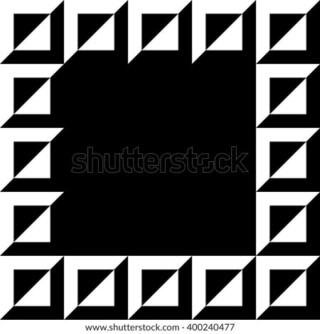 Geometric picture, photo frame in square format. Mosaic of geometric shapes.