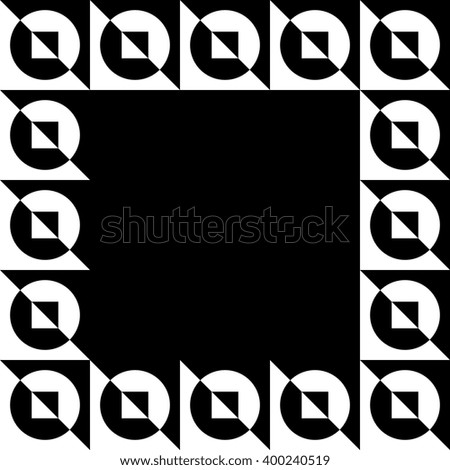 Geometric picture, photo frame in square format. Mosaic of geometric shapes.