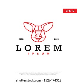 logotipo de cerdo geométrico. icono simple y moderno, diseño de plantilla