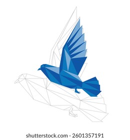 geometric pigeon flying movement flat design