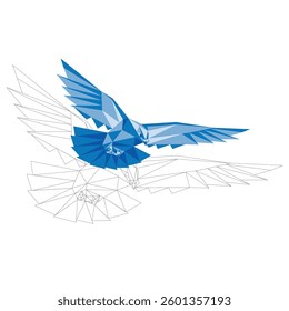 geometric pigeon flying movement flat design