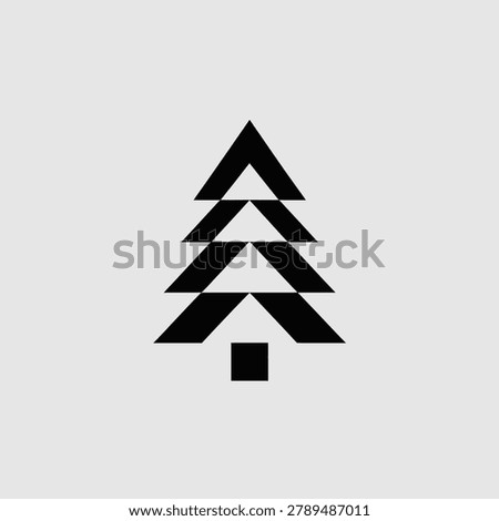 Geometric pine tree icon vector illustration with geometric triangle minimalist evergreen