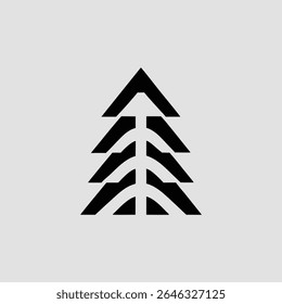 Geometric pine tree shape on white suitable for design projects