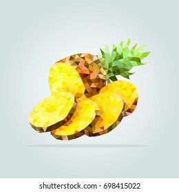 Geometric pineapple. Polygonal triangle citrus pineapple