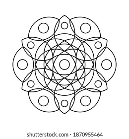 Geometric pinion circle vector mandala coloring book