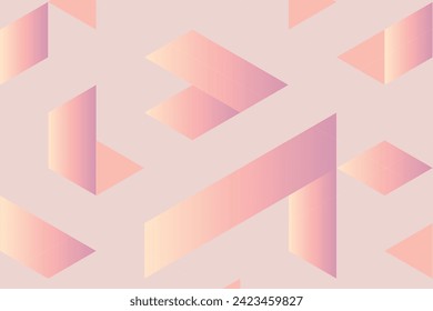 Geometric pink background with pink and yellow gradient elements. The composition combines various triangle shapes, lines and colors