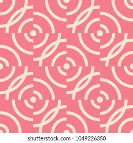 Geometric pink and beige abstract seamless pattern. Background for wallpapers, textile