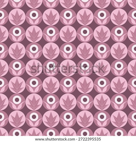 Geometric Pink Flower Repetitive Tile Artwork Ornamental Seamless Pattern