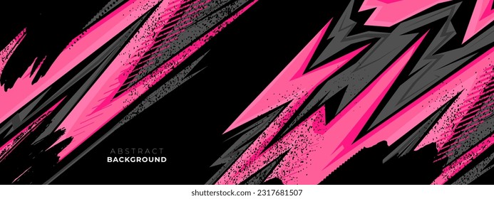 Geometric pink grey pattern vector illustration. Sport car decal 