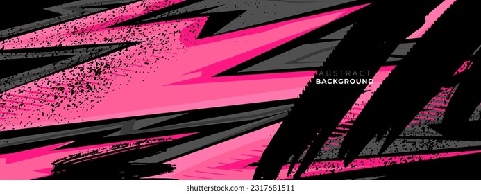 Geometric pink grey pattern vector illustration. Sport car decal 