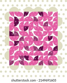 Geometric pink pattern, childish stamp