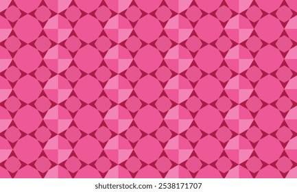 Geometric Pink Pattern with Interlocking Star and Diamond Shapes. Vibrant Seamless Design for Backgrounds, Wallpaper, Fabric Prints, and Decorative Art Projects