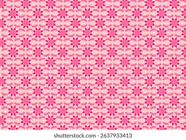 Geometric Pink Pattern with Repeating Abstract Shapes for Fabric Design Wallpaper and Digital Backgrounds