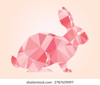 Geometric Pink Rabbit Shape Vector Art.
Cute Pink Polygon Bunny Illustration.
Minimal Pink Rabbit Polygon Vector.
Crystal Style Pink Bunny Vector Design.
