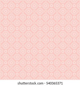 Geometric pink and white abstract vector octagonal background. Geometric abstract ornament. Seamless modern pattern.