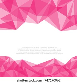 Geometric Pink and White Abstract Vector Background for Use in Design. Modern Polygon Texture with Text.