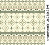 Geometric pixel art pattern. Abstract pixel art geometric ethnic pattern design for fabric, carpet, tile, rug, clothing, embroidery, needlepoint and background. Vector pixel art seamless motif ethnic 