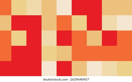 Geometric pixel background with red and beige tones, an image that stands out for its visual warmth and modern design, ideal for adding a touch of style to any creative project