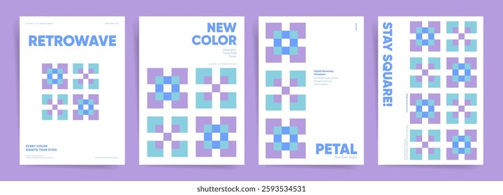 Geometric Pixel Cover Design for Brochure, Flyer, Poster, Marketing, Business, Corporate Identity, Abstract Layout, Annual Report