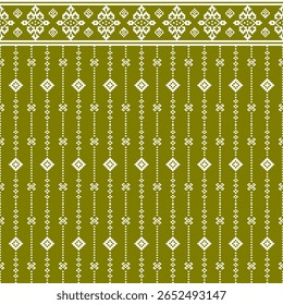 Geometric pixel ethnic pattern seamless oriental traditional design floral background wallpaper carpet clothing wrapping vector illustration texture fabric print