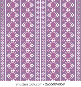 Geometrische Pixel ethnische Muster nahtlos orientalisch traditionelles Design floralen Hintergrund Tapete Teppich Kleidung Verpackung Vektorgrafik Textur Stoffdruck illustrat3