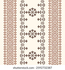 geometric pixel pattern Seamless tribal pattern Native American jewelry Southwestern ethnic decoration style geometric ornament Seamless vector pattern Mexican blankets, scarves, rugs, tiles