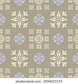 geometric pixel pattern Seamless tribal pattern Native American jewelry Southwestern ethnic decoration style geometric ornament Seamless vector pattern Mexican blankets, scarves, rugs, tiles
