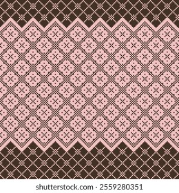Geometric pixel pattern tribal ethnic fabric style. Abstract geometric ethnic seamless pattern. Geometric ethnic pattern design for clothing, textile, wrapping, background, wallpaper, carpet, embroide