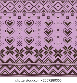 Geometric pixel pattern tribal ethnic fabric style. Abstract geometric ethnic seamless pattern. Geometric ethnic pattern design for clothing, textile, wrapping, background, wallpaper, carpet, embroide