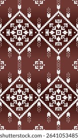 Geometric Pixel Seamless Design with a Fusion of Modern Minimalist Aesthetic and Retro Digital Charm Perfect for Fabric Print Design and Surface Patterns