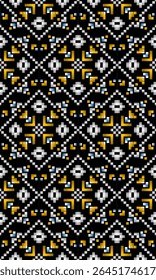 Geometric Pixel Seamless Design with a Fusion of Modern Minimalist Aesthetic and Retro Digital Charm Perfect for Fabric Print Design and Surface Patterns