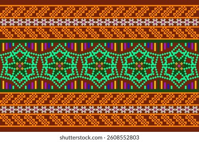 Geometric pixelated Arabic patterns on the fabric reflect the ornate and ethnicity,grid floral,grid colourful, backgrounds, vintage grid design for carpet,textile,textured,wallpaper,print,decorate