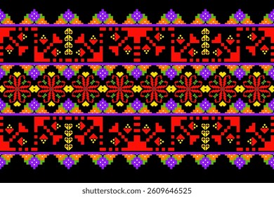 Geometric pixelated Arabic patterns on the fabric reflect the ornate and ethnicity,grid floral,grid colourful, backgrounds, vintage grid design for carpet,textile,textured,wallpaper,print,decorate