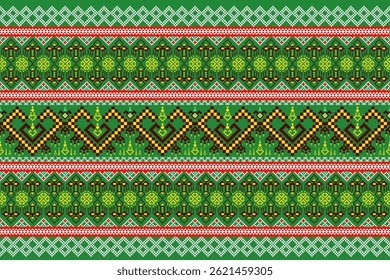 Padrões árabes pixelados geométricos no tecido refletem o ornamentado e etnia, grade floral, grade colorido, fundos, design de grade sem costura para tapete, têxtil, texturizado, papel de parede, imprimir, decorar
