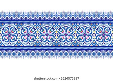 Padrões árabes pixelados geométricos no tecido refletem o ornamentado e etnia, grade floral, grade colorido, fundos, design de grade sem costura para tapete, têxtil, texturizado, papel de parede, imprimir, decorar