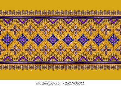 Padrões árabes pixelados geométricos no tecido refletem o ornamentado e etnia, grade floral, grade colorido, fundos, design de grade sem costura para tapete, têxtil, texturizado, papel de parede, imprimir, decorar